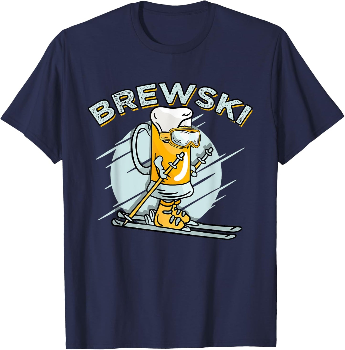 Brewski - Skiing Beer for Winter Sport T-Shirt - T-Shirt | Navy