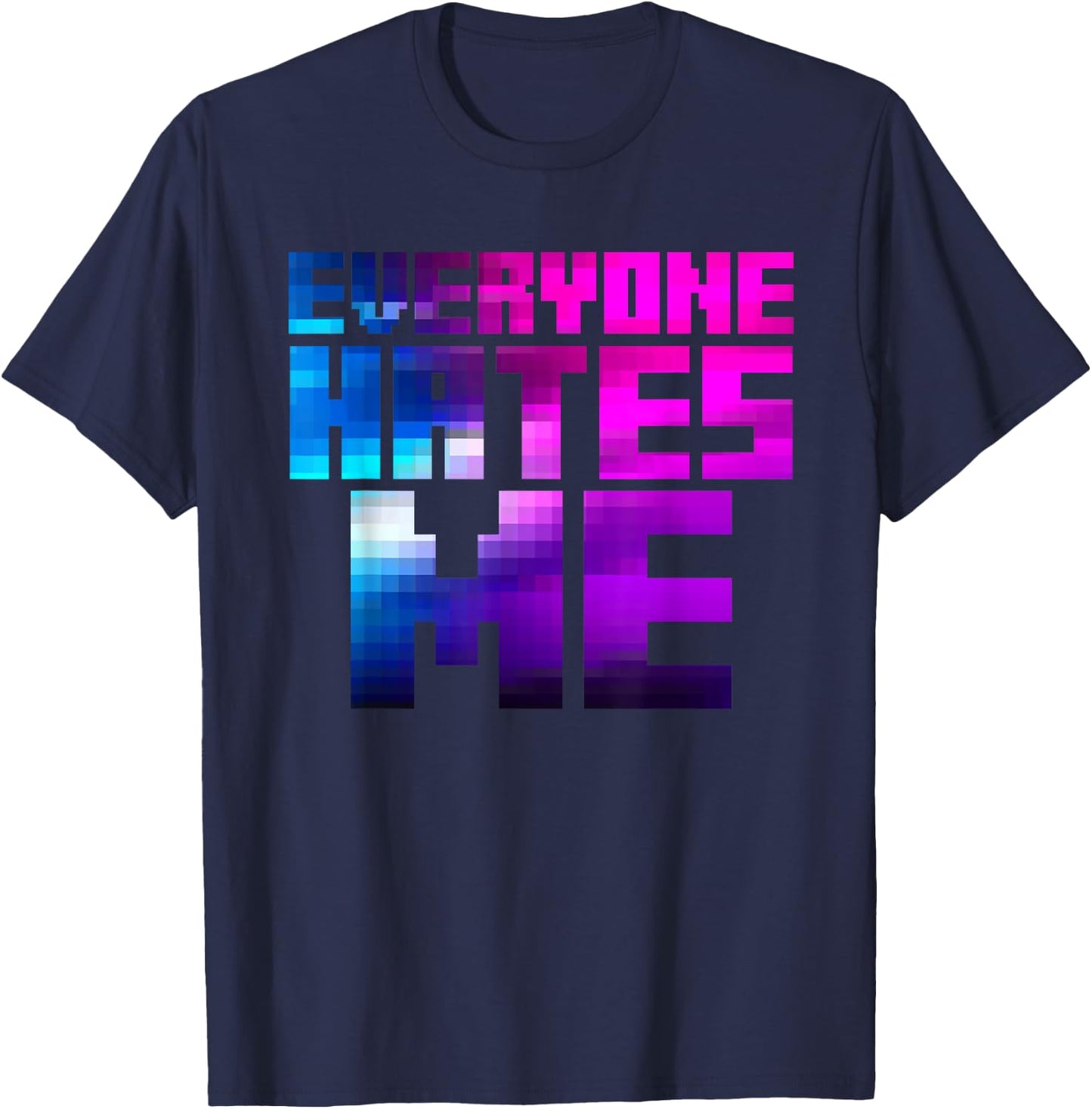 everyone hates me Aesthetic vaporwave T-Shirt - T-Shirt | Navy