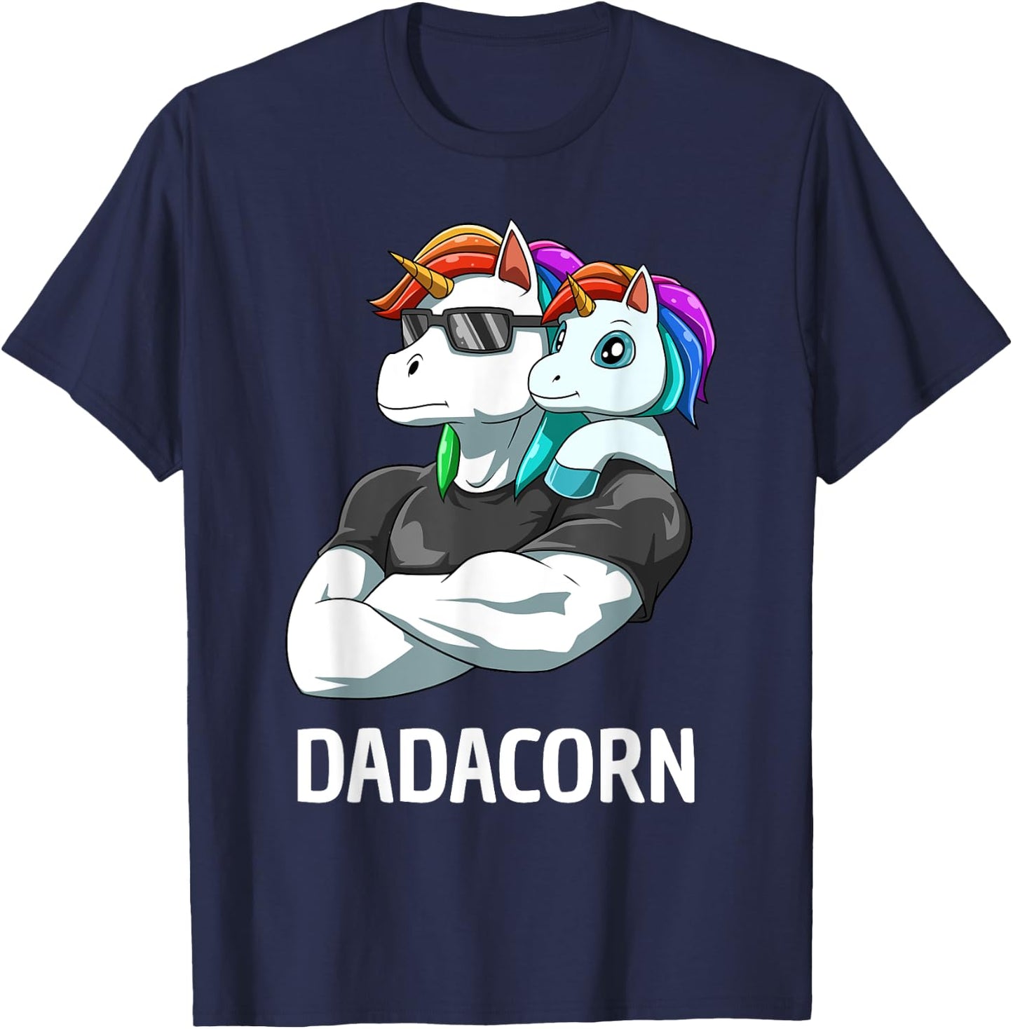 Dadacorn - Father Daughter Unicorns T-Shirt - T-Shirt | Navy
