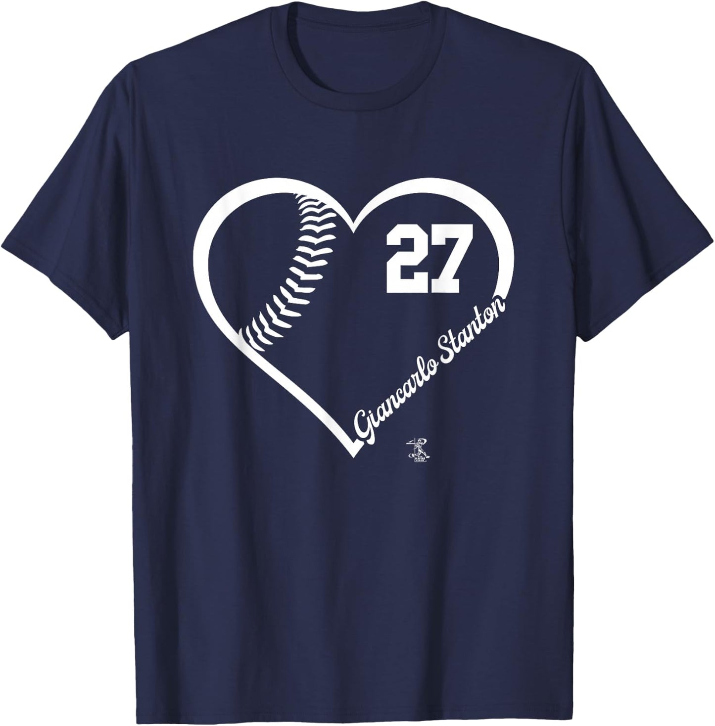 Giancarlo Stanton Player Heart Number New York MLBPA T-Shirt - T-Shirt | Navy