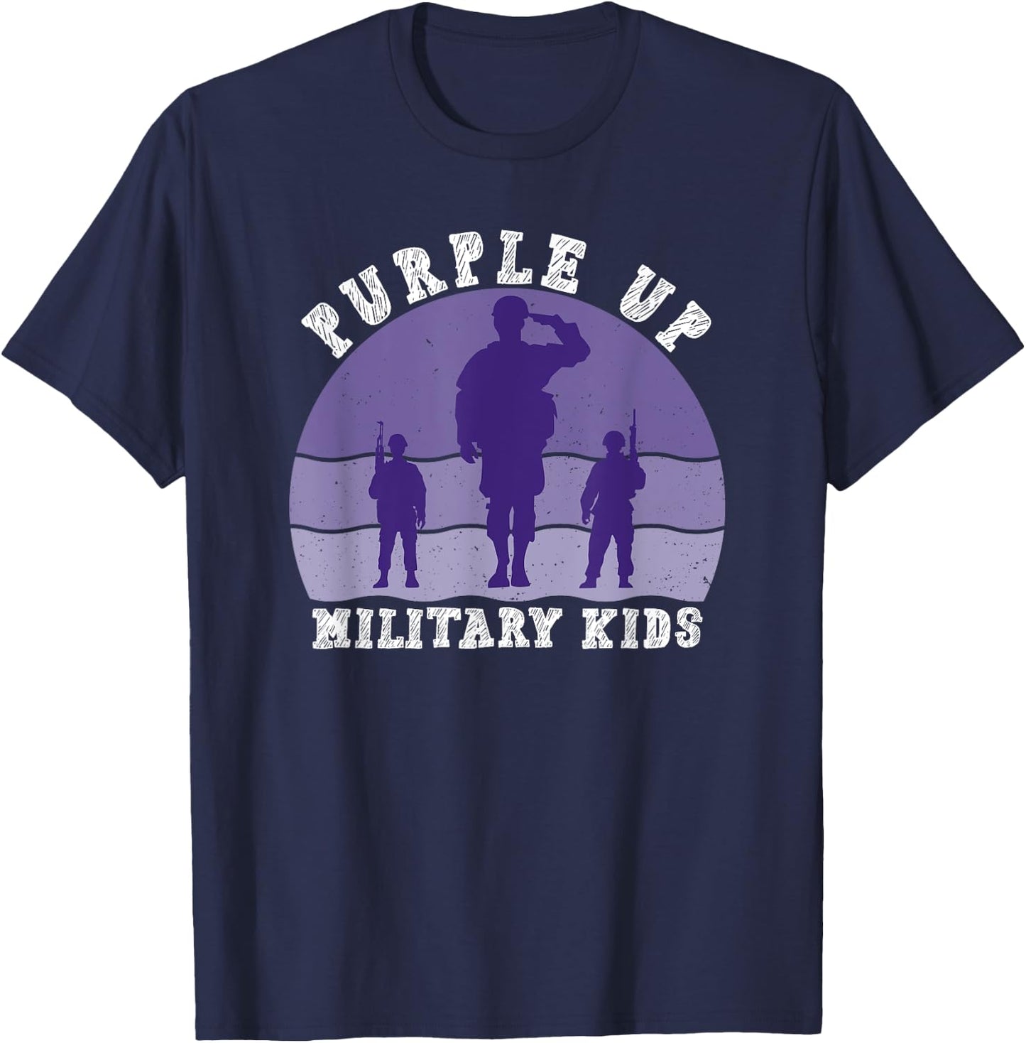 Purple Up For Military Kids Military Child Month Men Women T-Shirt - T-Shirt | Navy