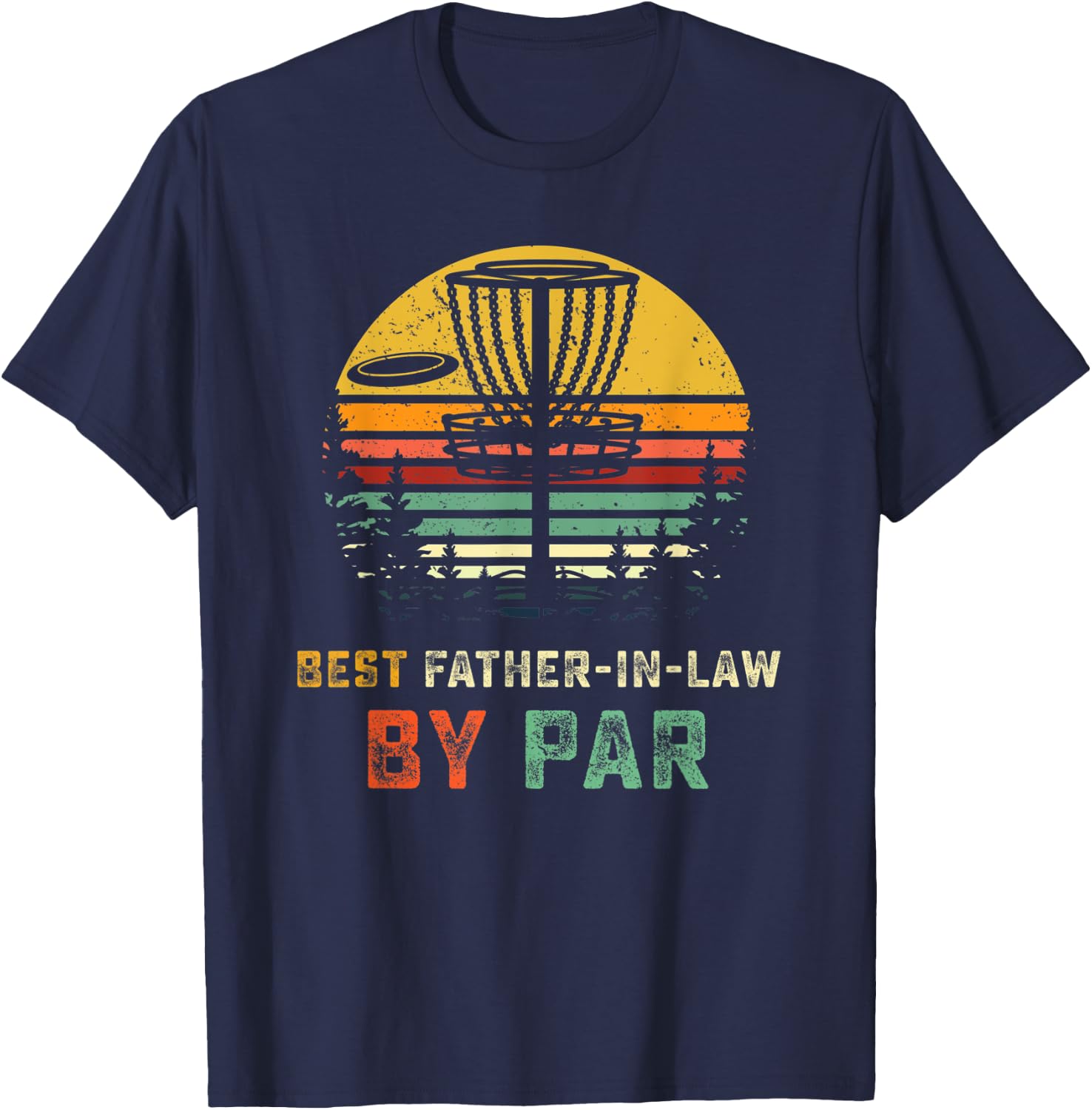 Best Father In Law Disc Golf Gift Golfer Golfing Frisbees T-Shirt - T-Shirt | Navy