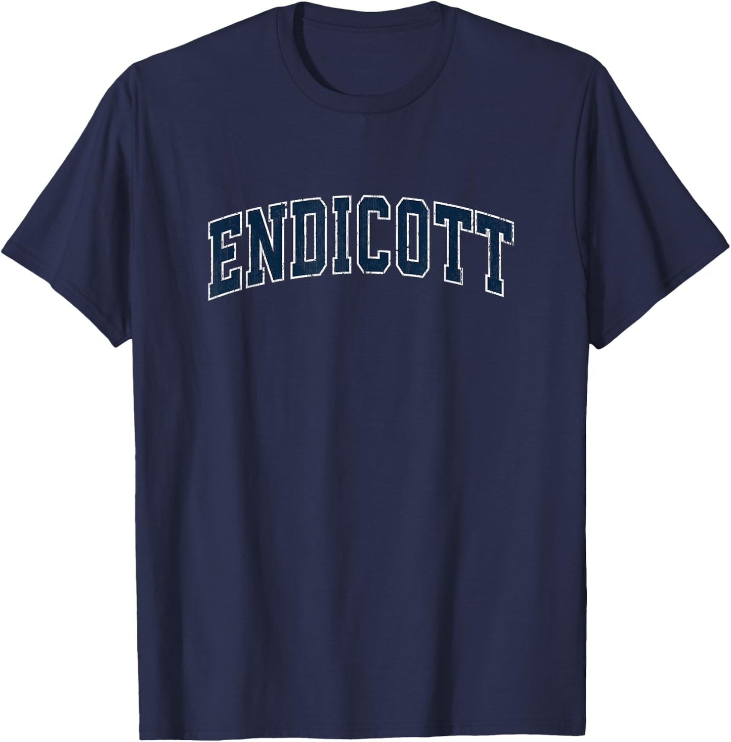 Endicott New York NY Vintage Sports Design Navy Design T-Shirt - T-Shirt | Navy
