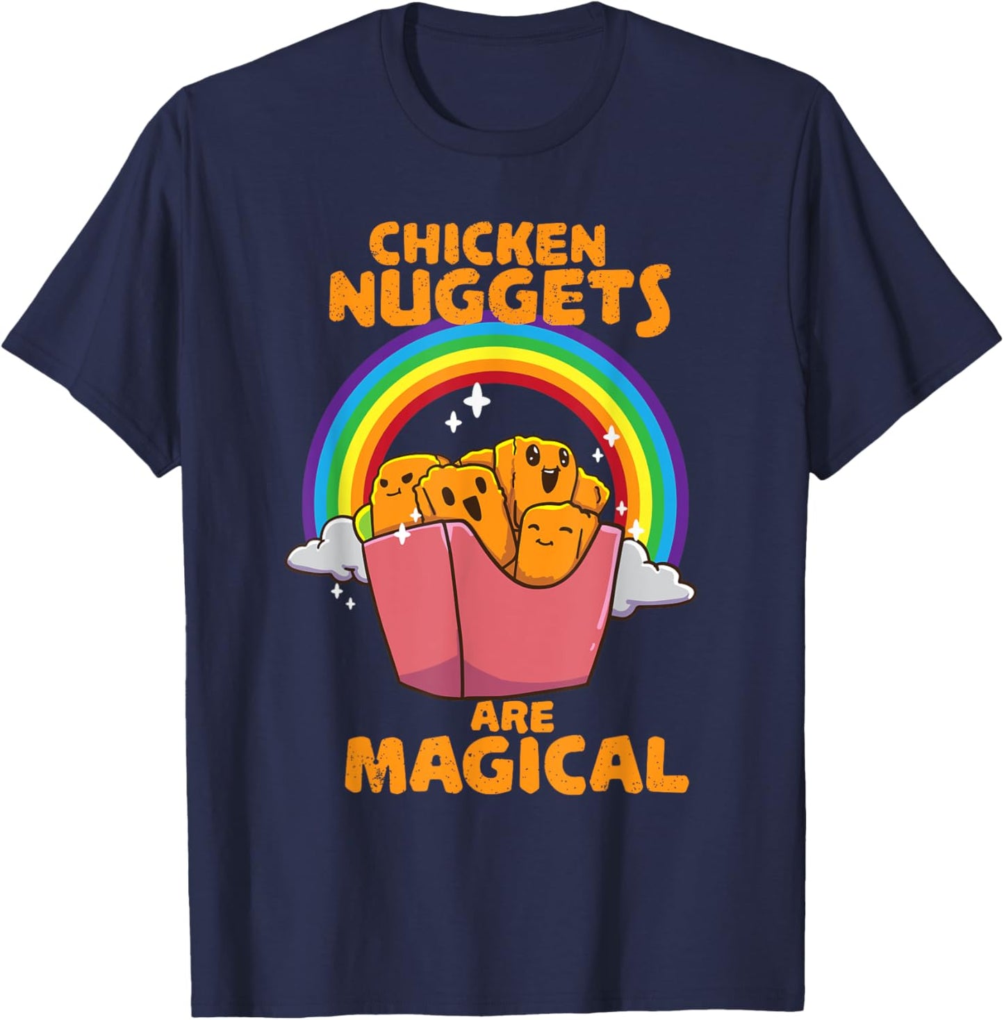 Nug Life Chicken Nugget Nug Lover Eating Nuggets Fun Design T-Shirt - T-Shirt | Navy