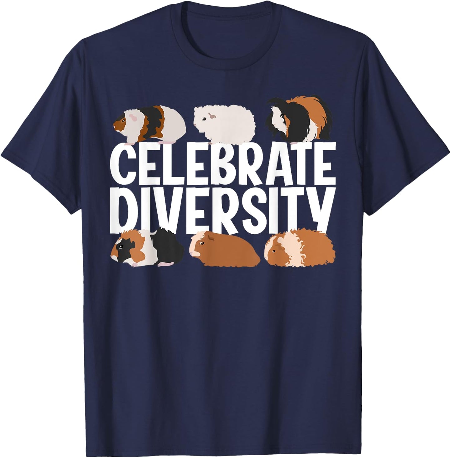 Funny Celebrate Diversity Cute Guinea Pig Gift Women T-Shirt - T-Shirt | Navy