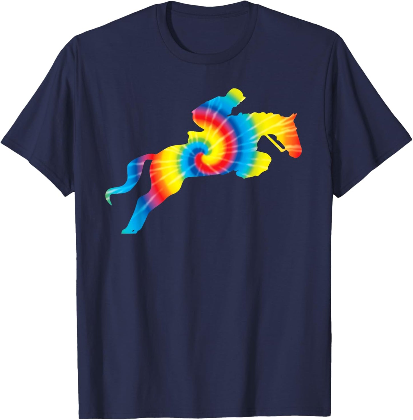 Tie Dye English Hunter Jumper Girl Riding Horse Gift T-Shirt - T-Shirt | Navy