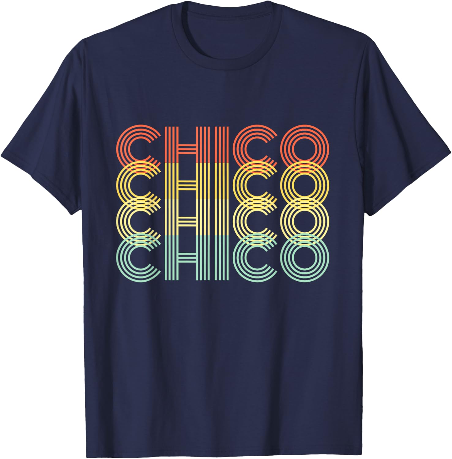 Chico City Retro Vintage Hometown California T-Shirt - T-Shirt | Navy