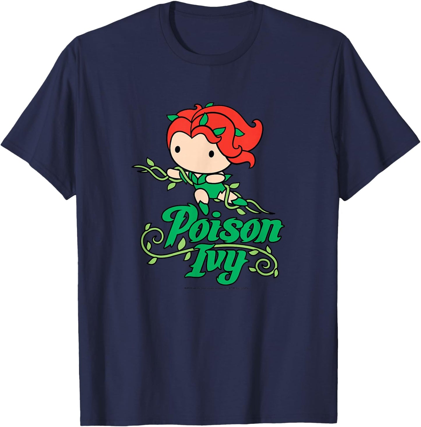 DC Comics Earth Day Poison Ivy with Vines Cartoon Style T-Shirt - T-Shirt | Navy