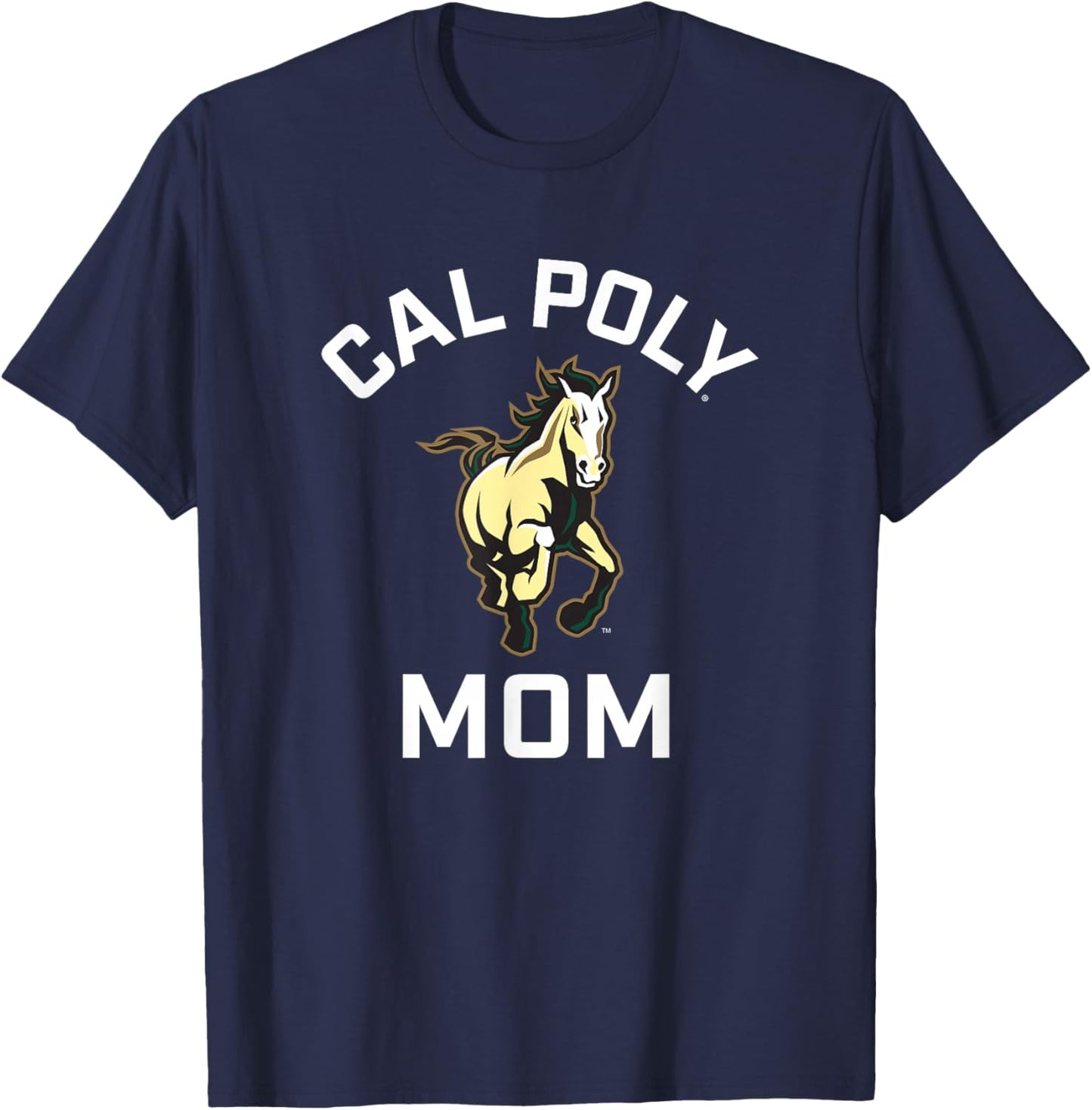 Cal Poly Mustangs Arched Mom T-Shirt - T-Shirt | Navy