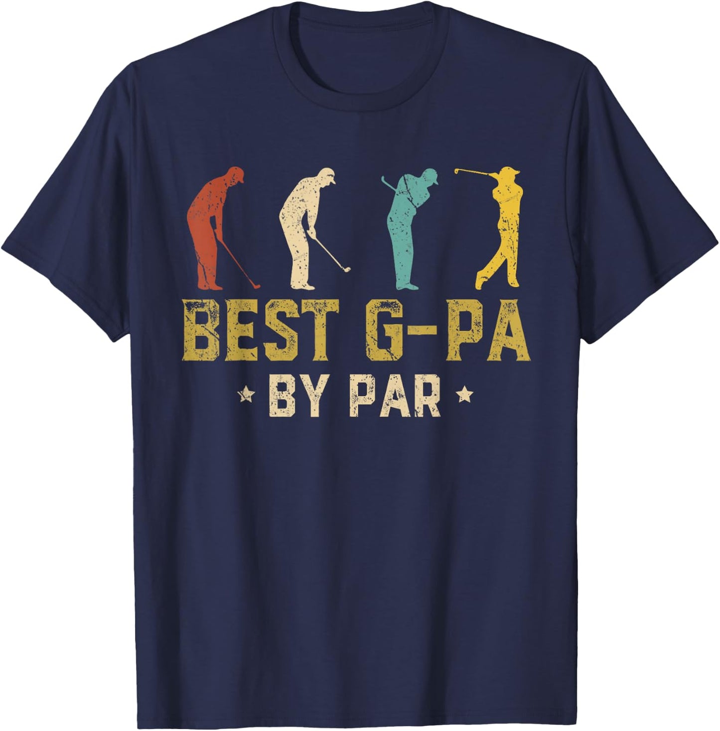 Funny Best G-Pa By Par Father's Day Gifts Golf T-Shirt - T-Shirt | Navy