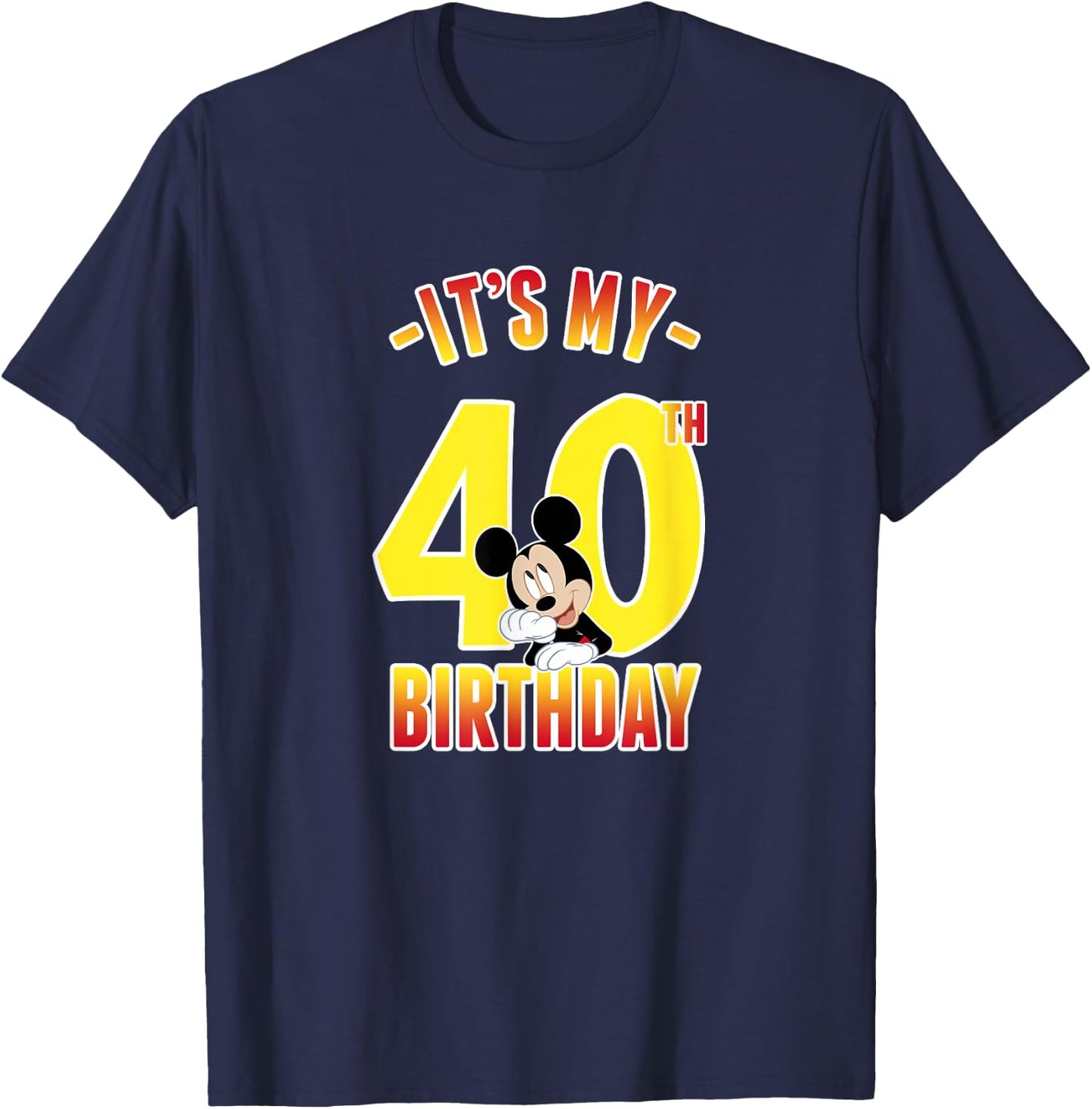 Disney Mickey Mouse It's My 40th Birthday Gradient Portrait T-Shirt - T-Shirt | Navy