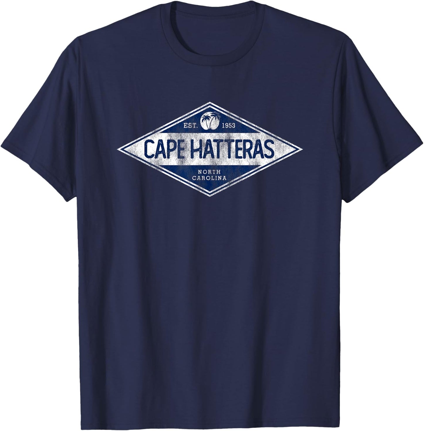 Vintage Cape Hatteras North Carolina Retro Badge Souvenir T-Shirt - T-Shirt | Navy