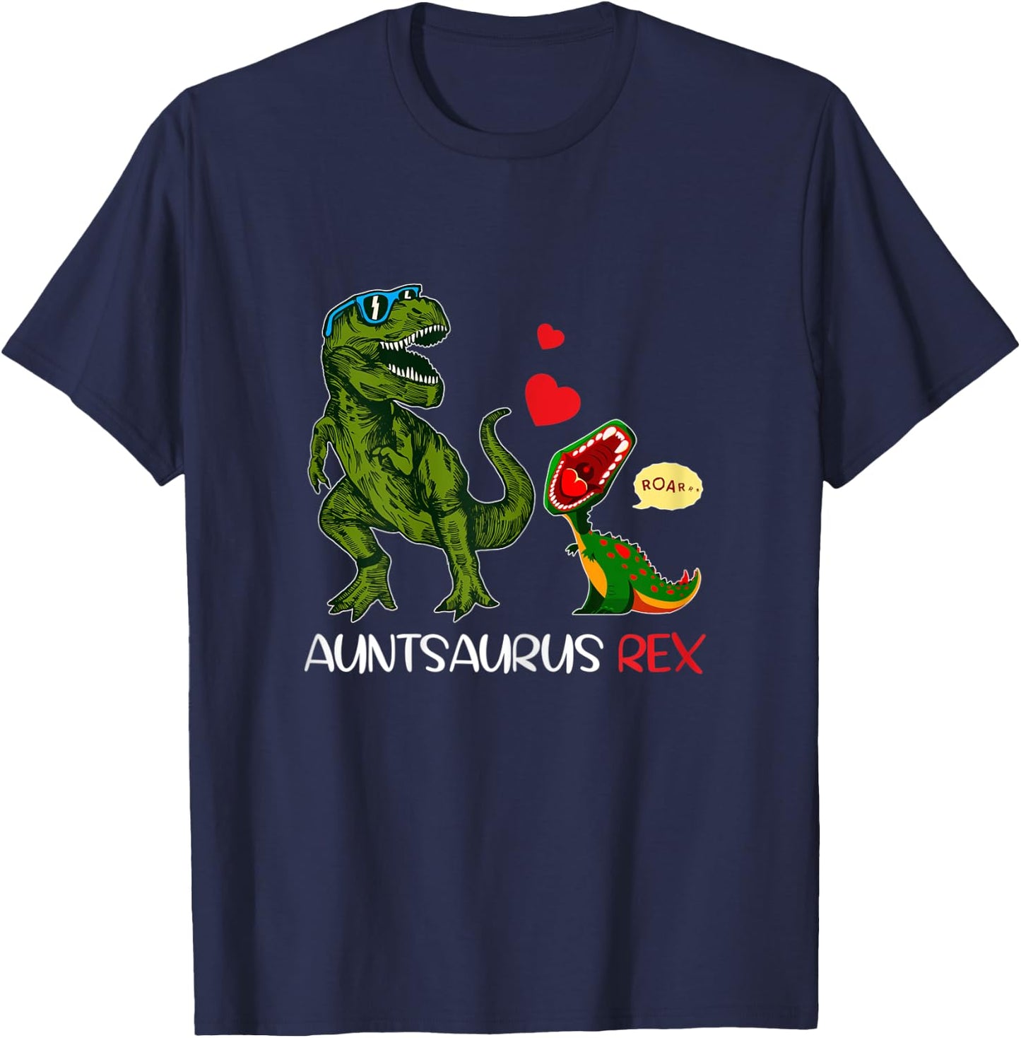 Auntie Saurus Rex Auntsaurus Dinosaur s Aunties T-Shirt - T-Shirt | Navy