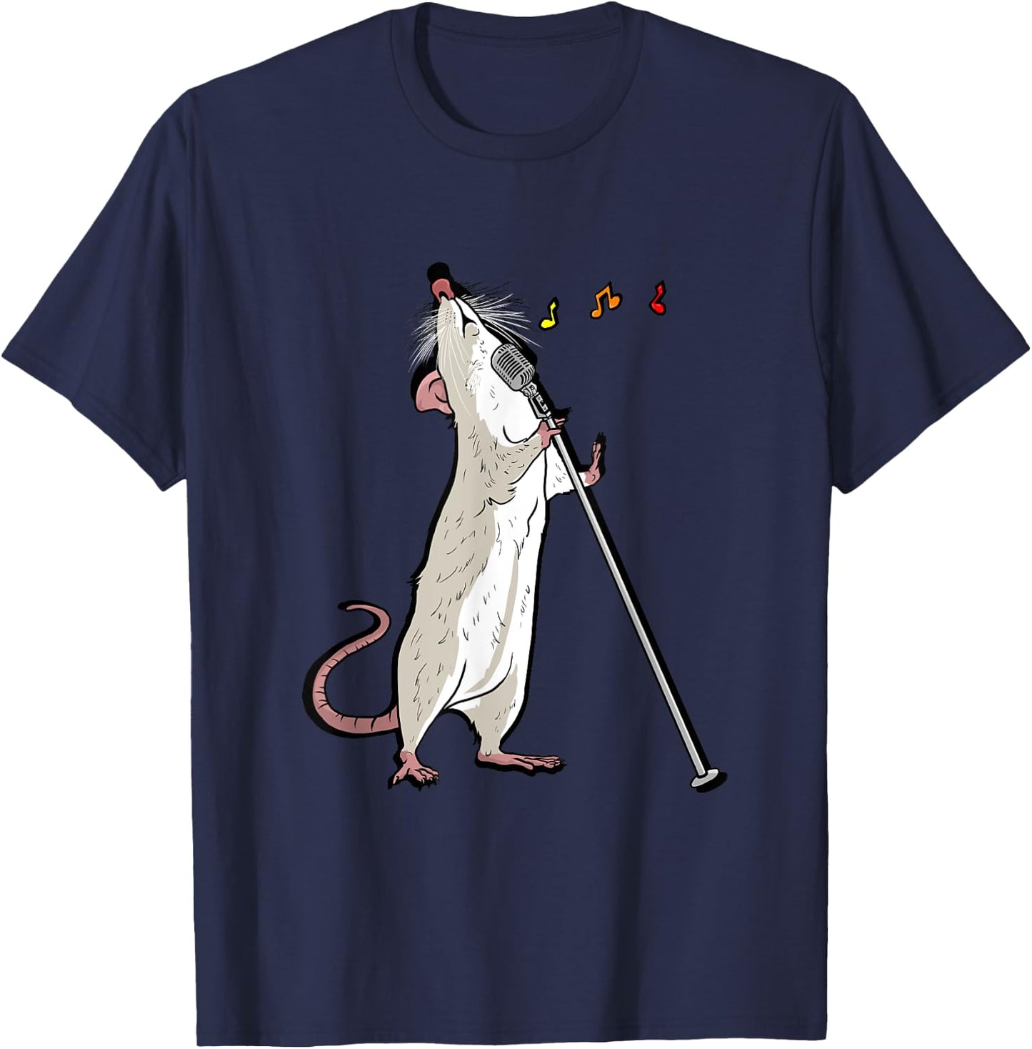 White singing rat Gift rodents and rat friends T-Shirt - T-Shirt | Navy