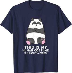 Panda Costume This is My Human Costume I'm Really A Panda T-Shirt - T-Shirt | Navy