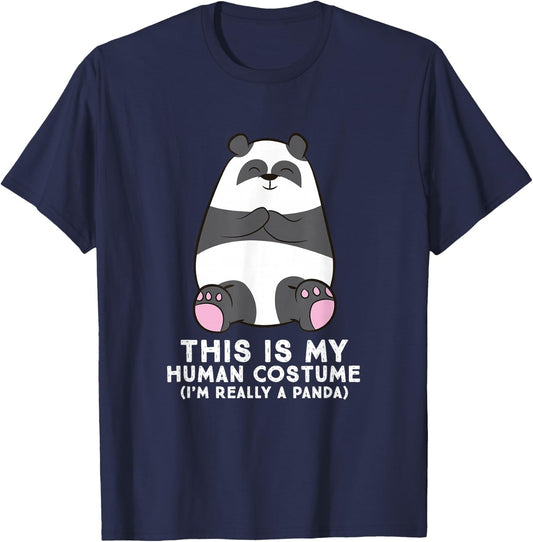 Panda Costume This is My Human Costume I'm Really A Panda T-Shirt - T-Shirt | Navy