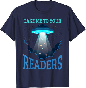 Take Me To Your Reader Book Nerd Reading Lover Funny T-Shirt - T-Shirt | Navy