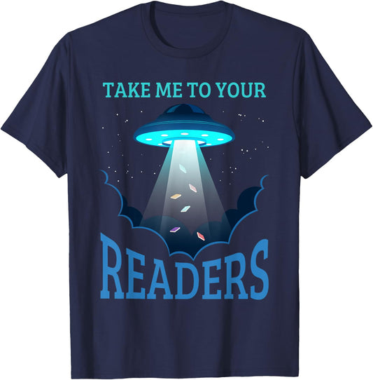Take Me To Your Reader Book Nerd Reading Lover Funny T-Shirt - T-Shirt | Navy