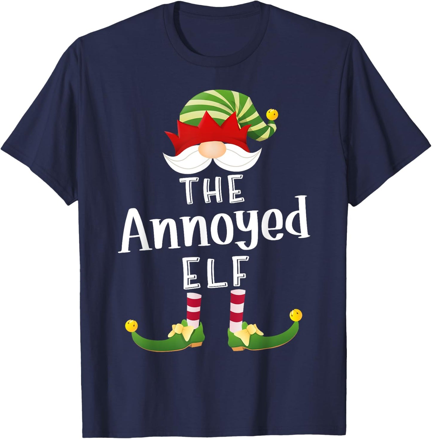 Annoyed Elf Group Christmas Funny Pajama Party T-Shirt - T-Shirt | Navy