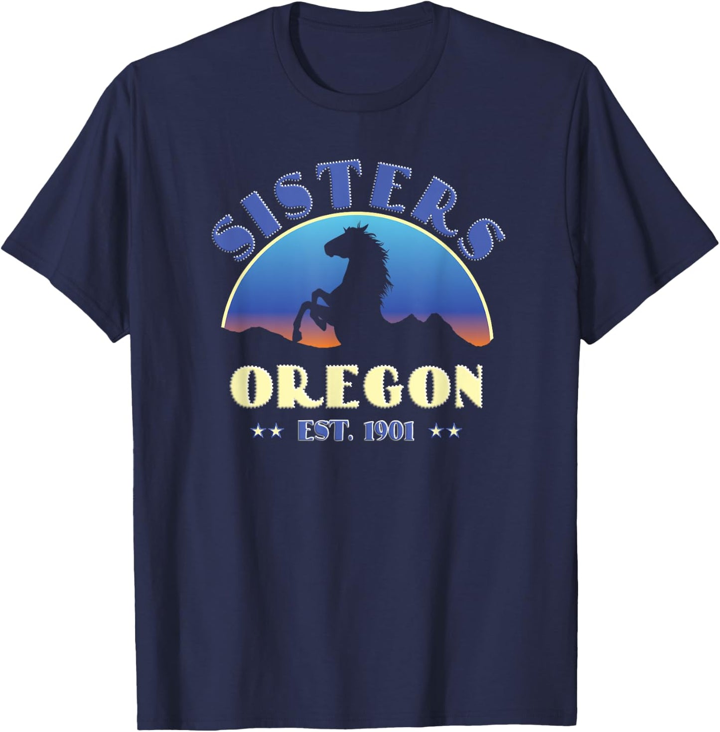 Sisters, Oregon OR Wild Horse T-Shirt - T-Shirt | Navy