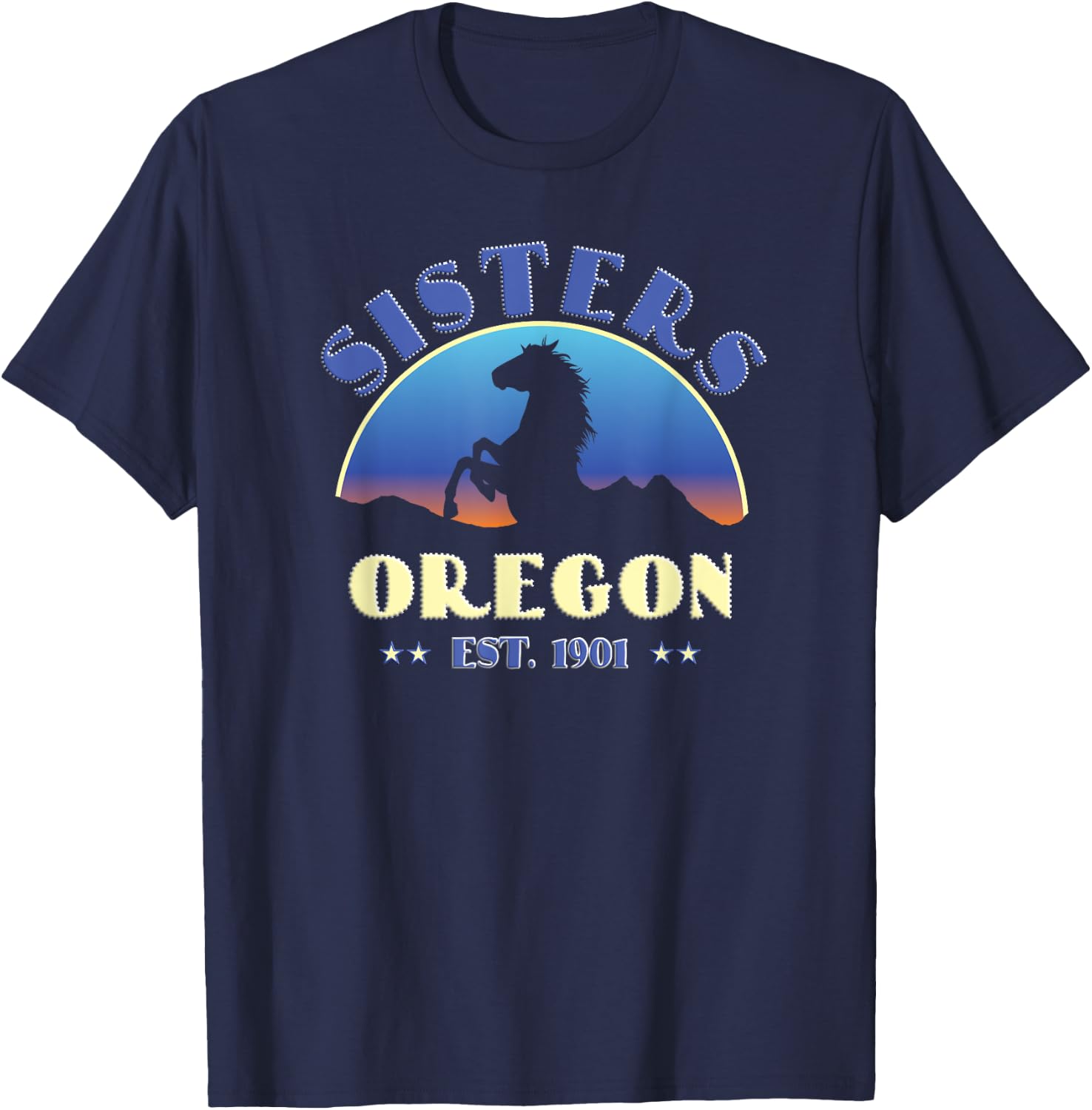 Sisters, Oregon OR Wild Horse T-Shirt - T-Shirt | Navy