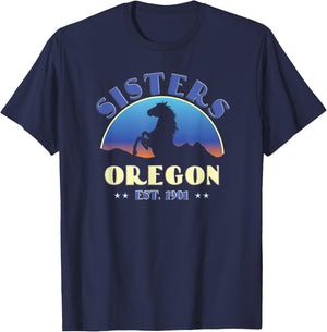 Sisters, Oregon OR Wild Horse T-Shirt - T-Shirt | Navy
