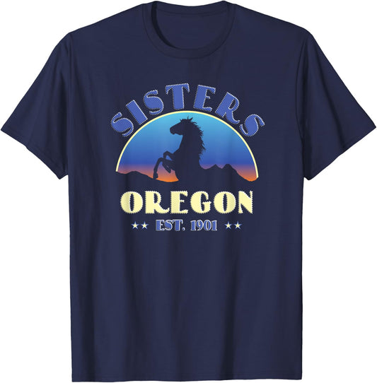 Sisters, Oregon OR Wild Horse T-Shirt - T-Shirt | Navy