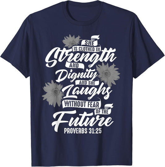 Cute Christian Sunflower Gift | Best Religious Women Moms T-Shirt - T-Shirt | Navy
