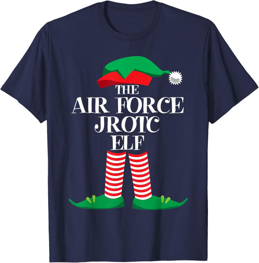Air Force JROTC Elf Matching Group Family Christmas Pajama T-Shirt - T-Shirt | Navy