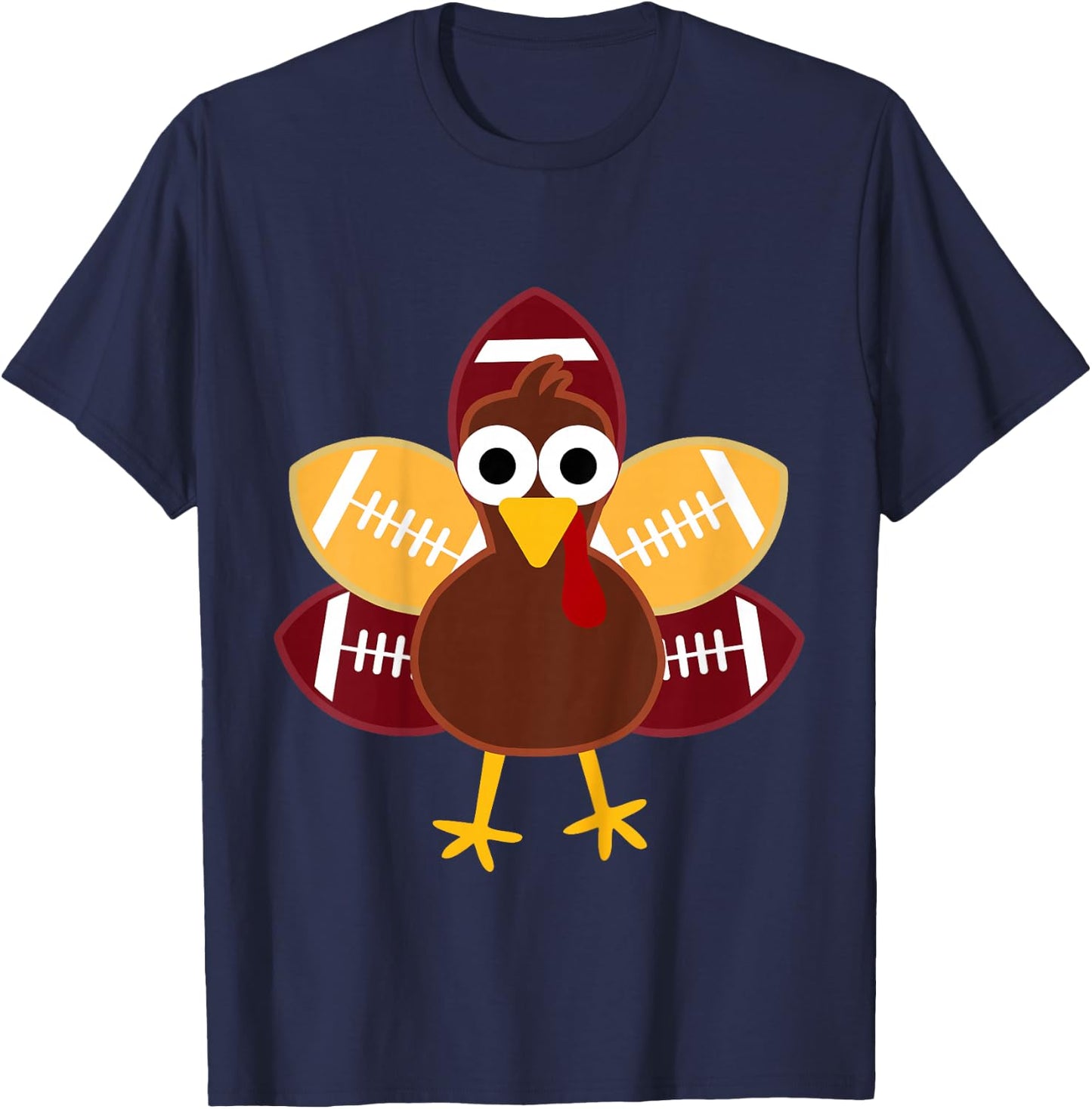 Turkey Football Toddler Boy Thanksgiving Baby Funny T-Shirt - T-Shirt | Navy