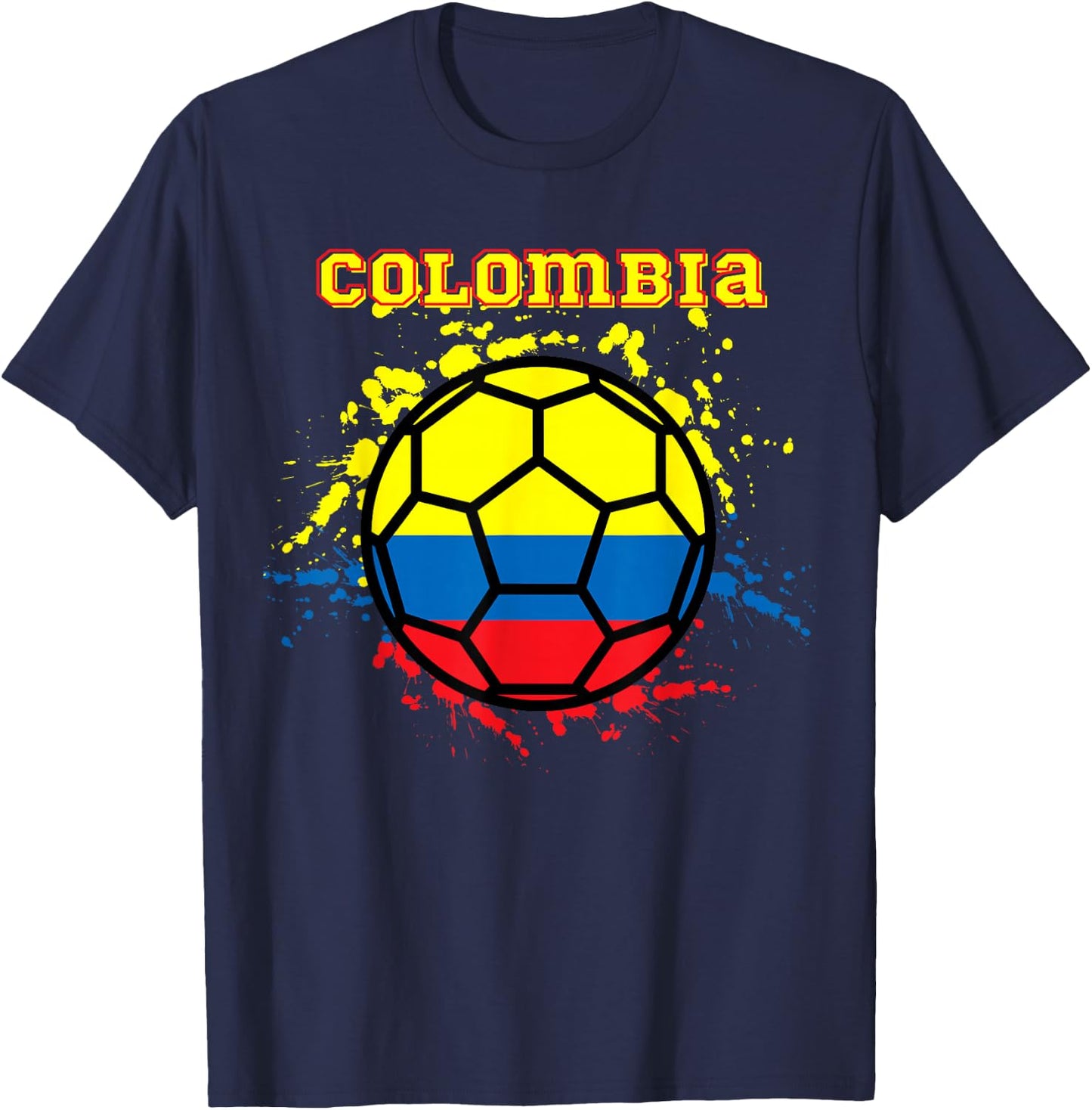Colombia Soccer Colombian Flag Futbol Fan Jersey T-Shirt - T-Shirt | Navy