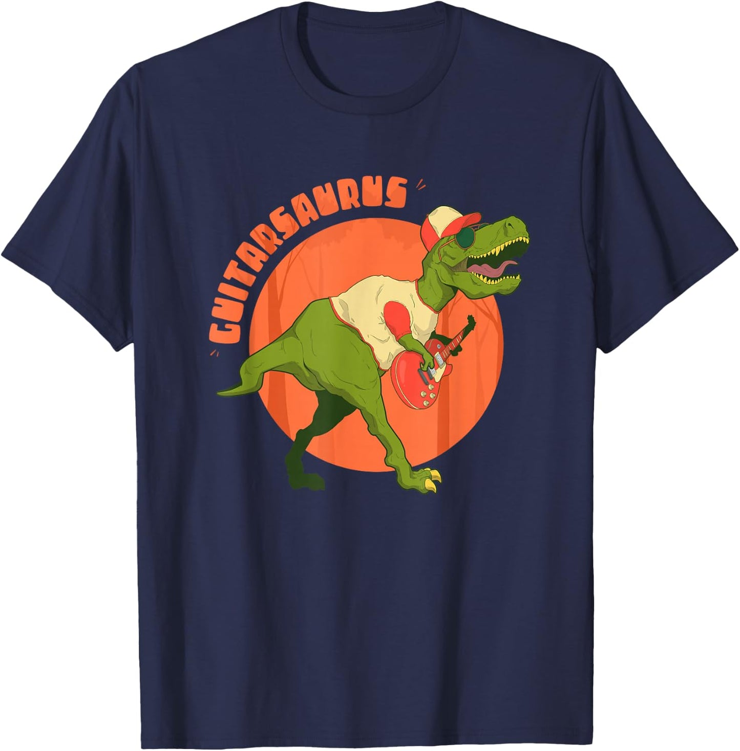 Guitarsaurus T rex Guitar Saurus Dinosaur Men Boys T-Shirt - T-Shirt | Navy