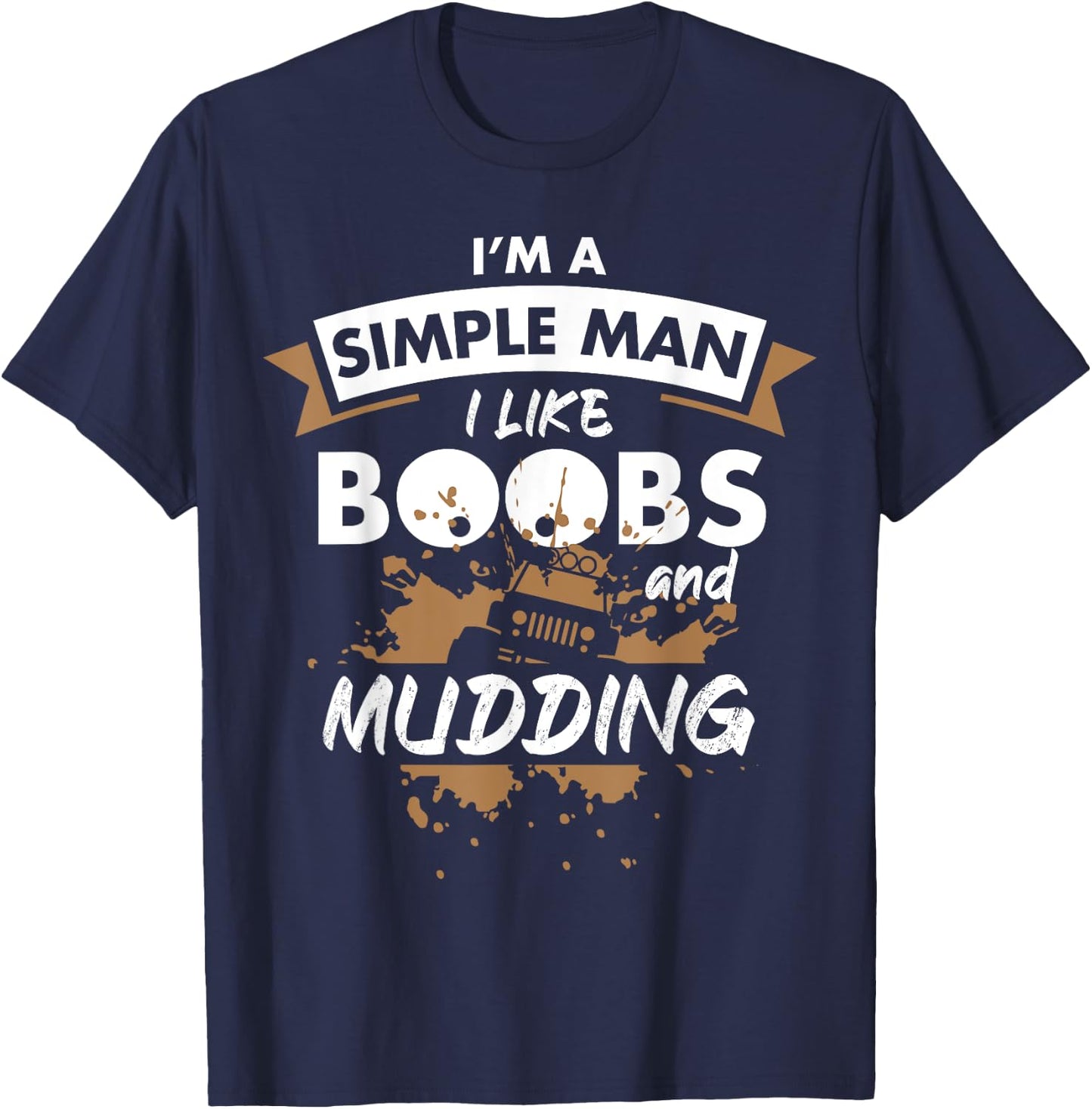 Mudding Mud ATV Funny 4x4 Wheeler T-Shirt - T-Shirt | Navy