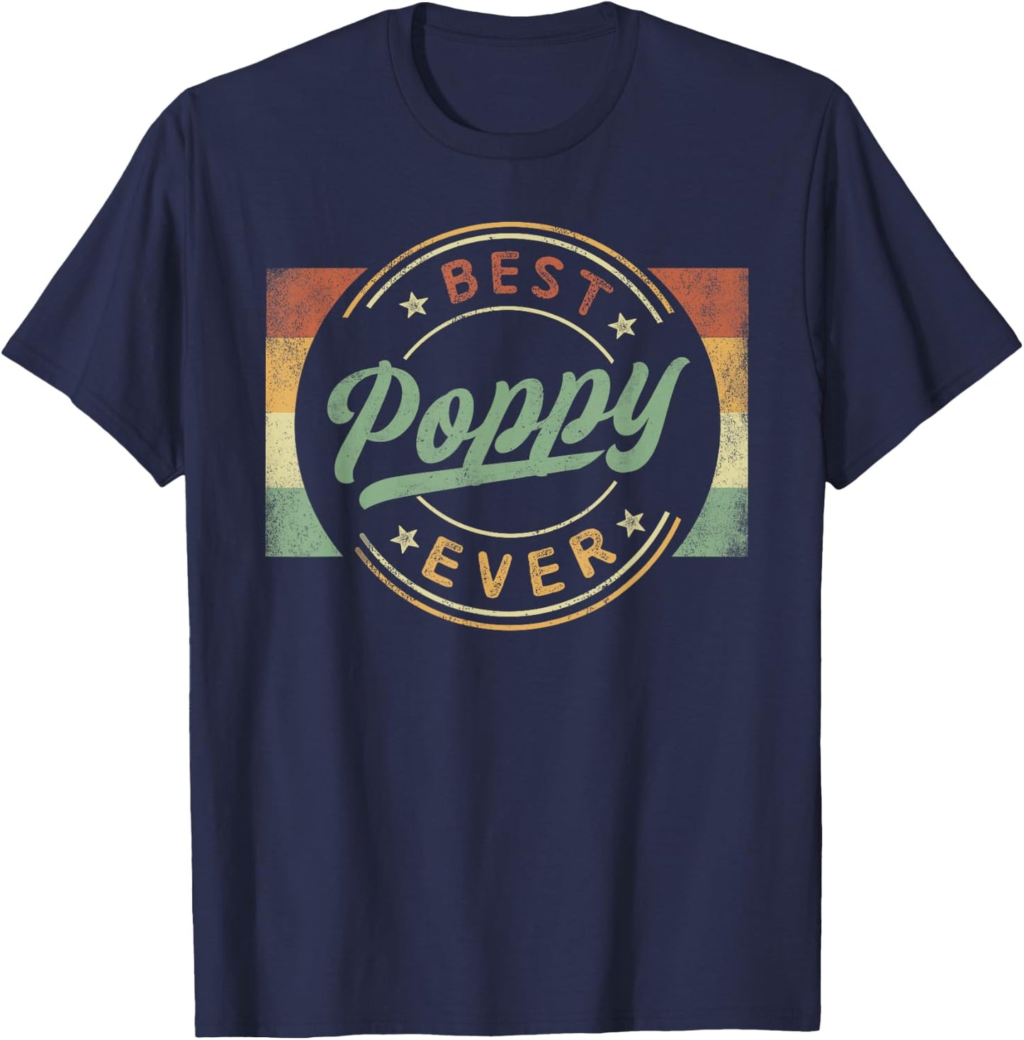 Best Poppy Ever Emblem Father's Day Poppy Gifts Grandpa T-Shirt - T-Shirt | Navy