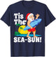 Surfing Santa Tis The Sea-Sun Christmas In July Surf Gift T-Shirt - T-Shirt | Navy