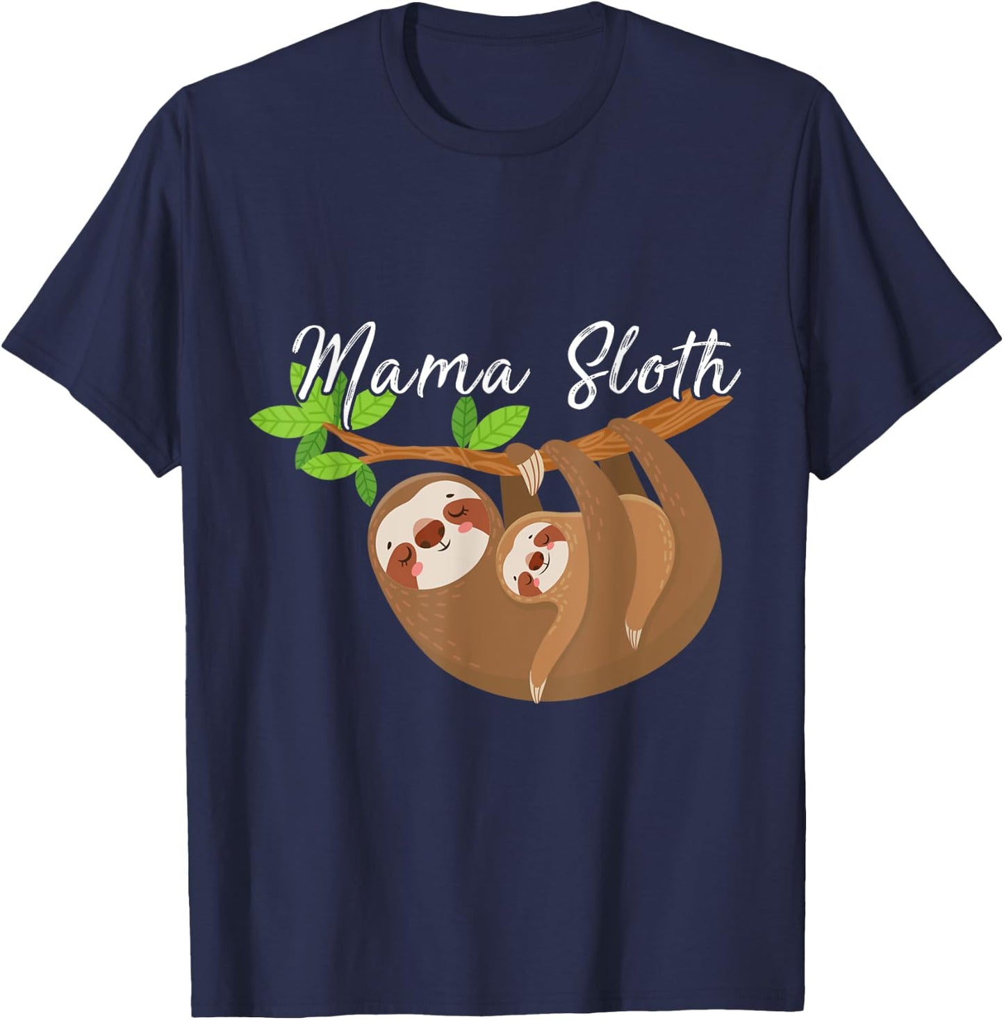 Mama Sloth Wildlife Animal Zoo Keeper Pet Mom T-Shirt - T-Shirt | Navy