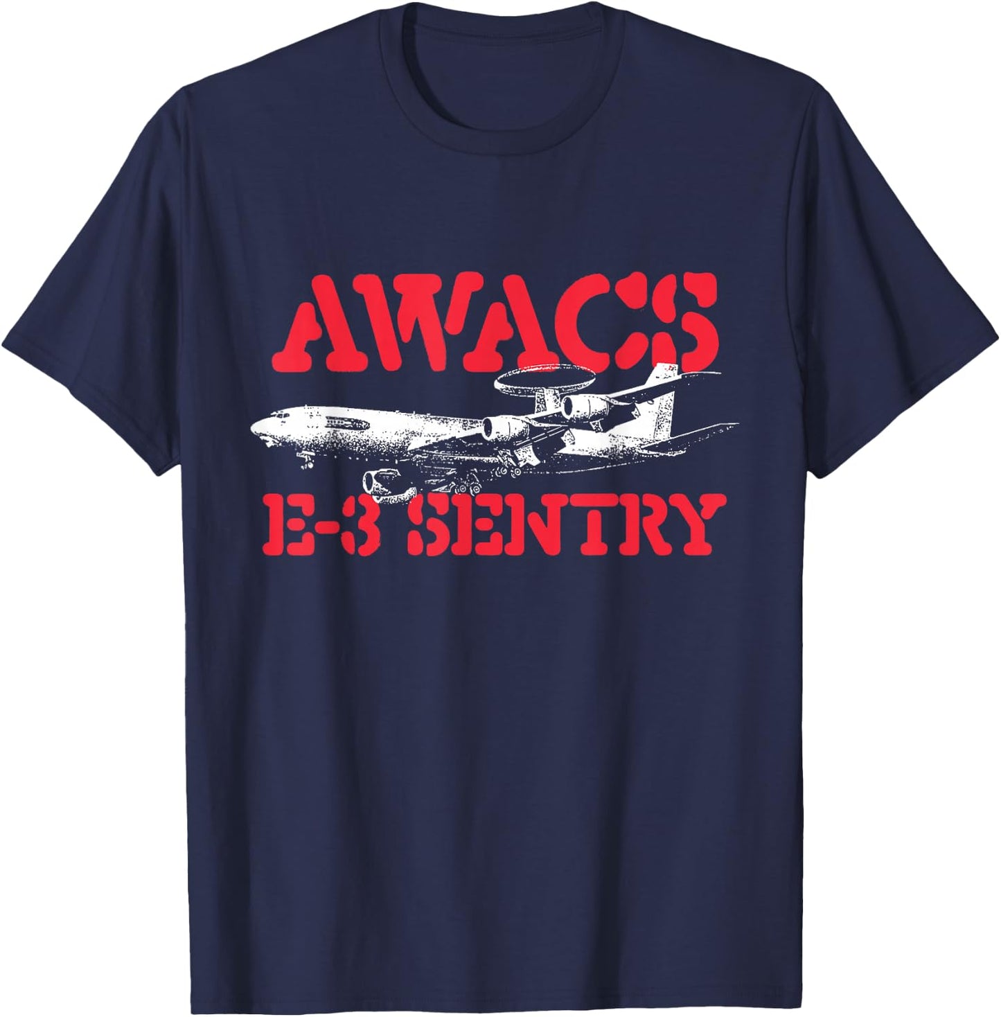 AWACS E-3 Sentry - Military Cargo Aircraft Pilot T-Shirt - T-Shirt | Navy