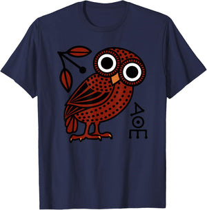 Athenian Owl of Ancient Greek Tetradrachm Coin T-Shirt - T-Shirt | Navy
