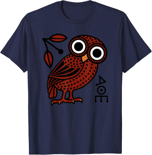 Athenian Owl of Ancient Greek Tetradrachm Coin T-Shirt - T-Shirt | Navy