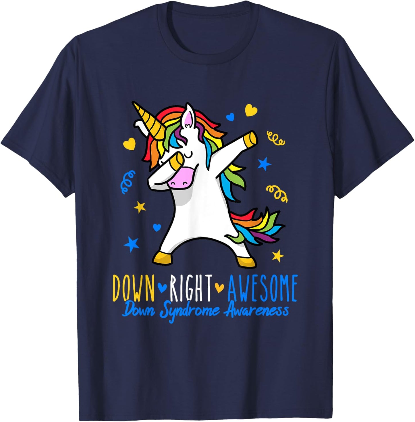 Simply ingenious down syndrome awareness dabbing unicorn T-Shirt - T-Shirt | Navy