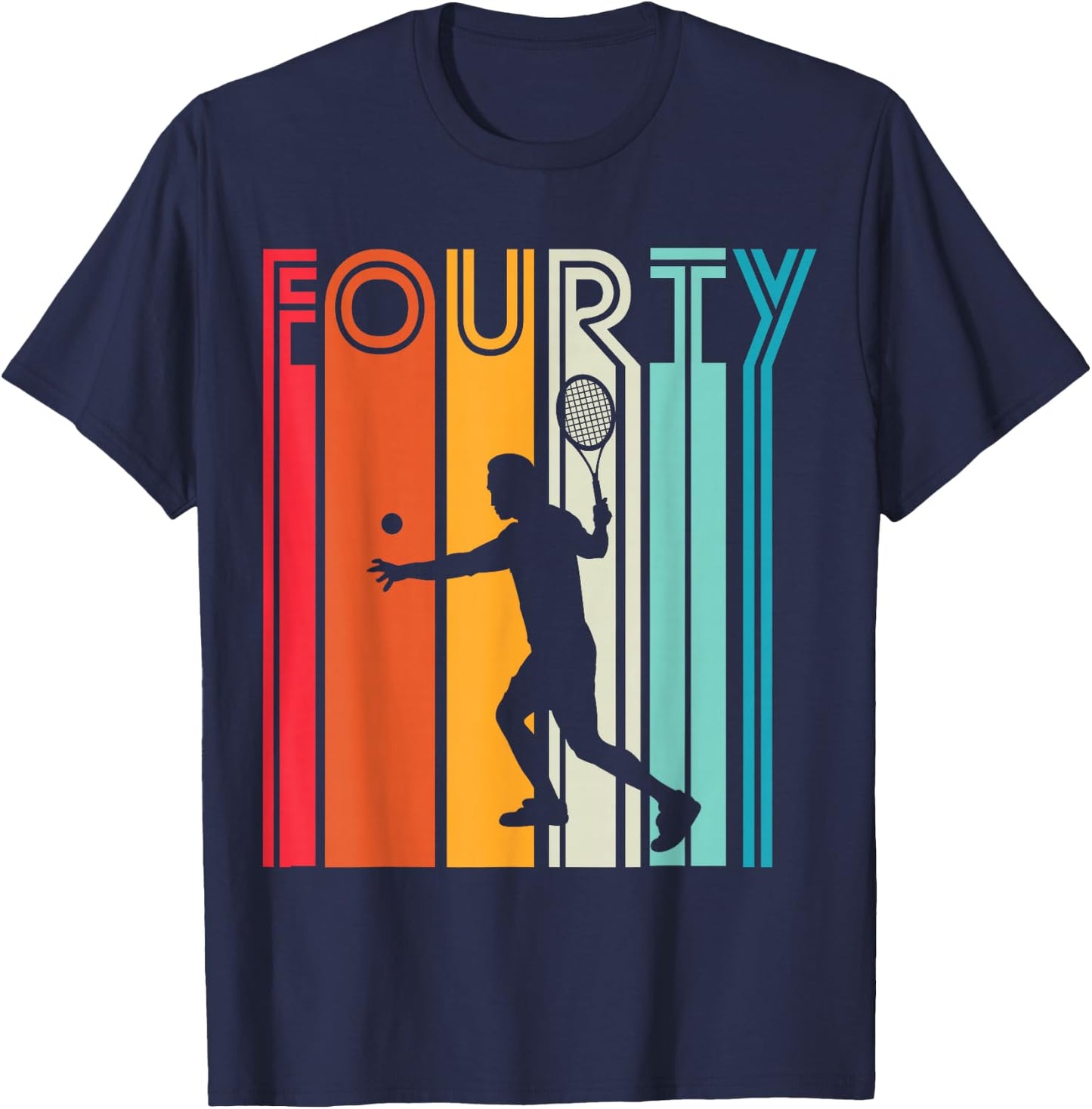 40. Birthday Gift Tennis Sport Retro Tennis Player T-Shirt - T-Shirt | Navy
