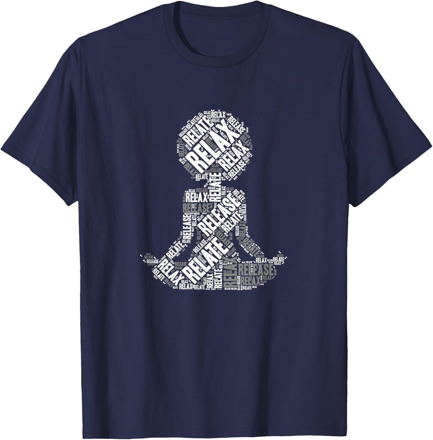 Relax, Relate, Release Afro Yoga T-Shirt - T-Shirt | Navy