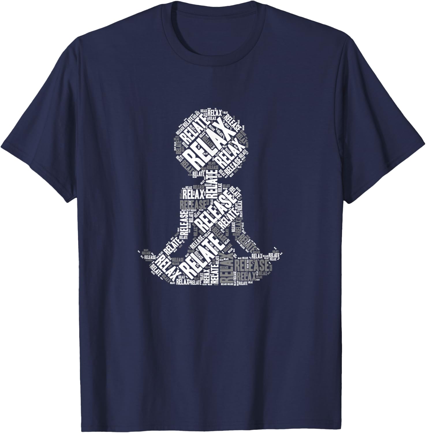 Relax, Relate, Release Afro Yoga T-Shirt - T-Shirt | Navy