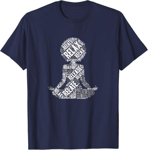 Relax, Relate, Release Afro Yoga T-Shirt - T-Shirt | Navy