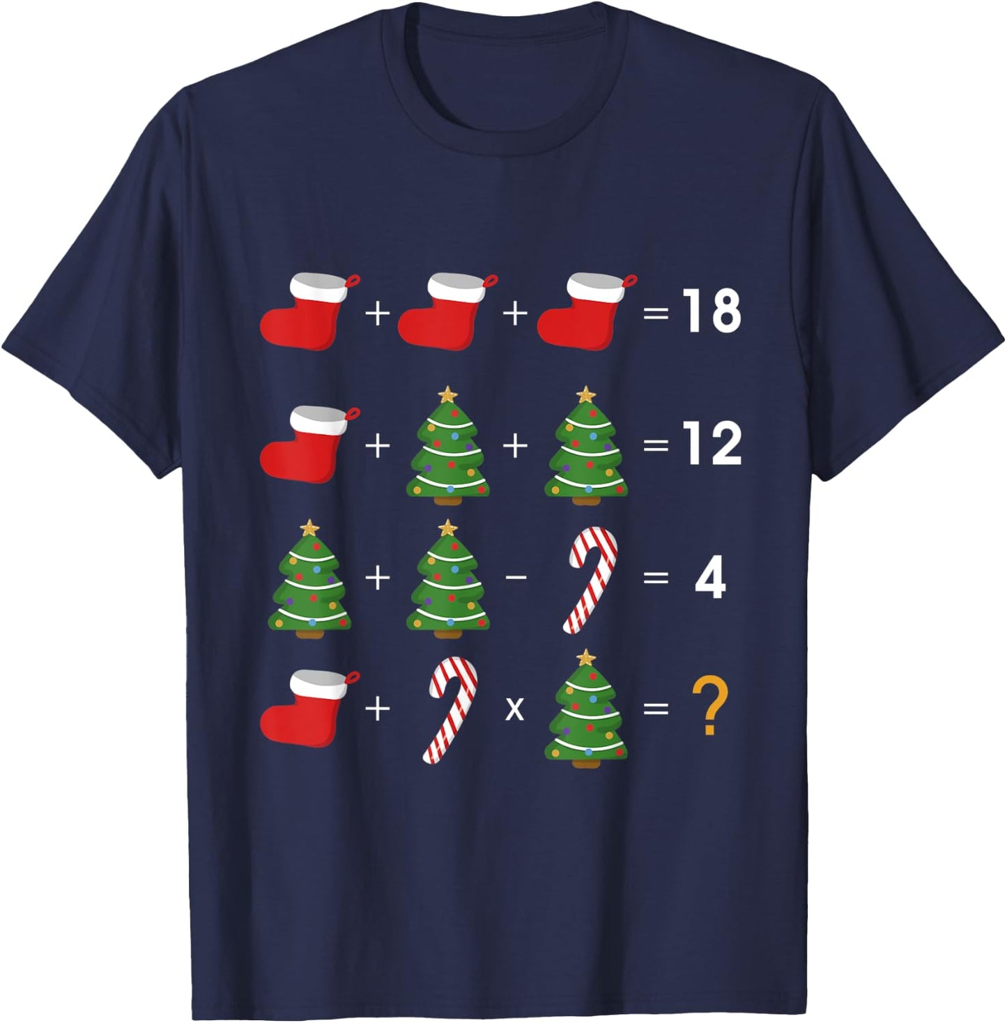 Order of Operations Quiz Funny Math Teacher Christmas Gift T-Shirt - T-Shirt | Navy