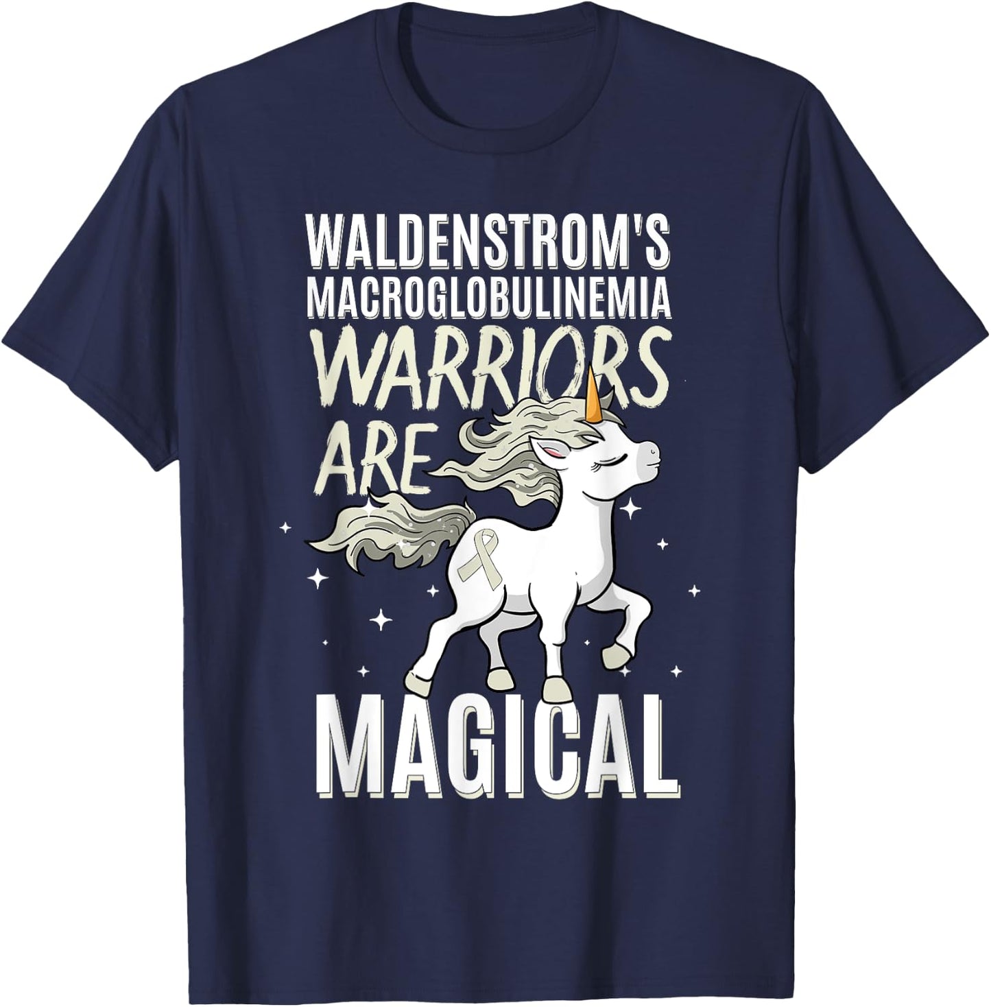 Waldenstrom's Macroglobulinemia Warrior WM Awareness Unicorn T-Shirt - T-Shirt | Navy