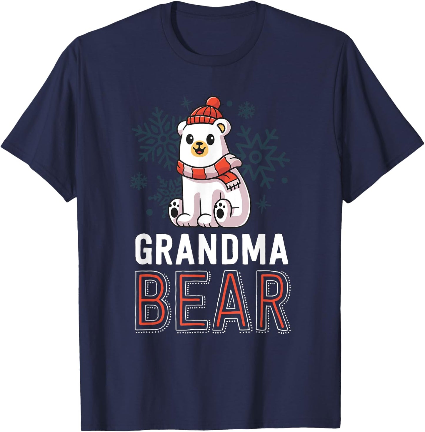 Grandma Bear Family Christmas Shirt Polar Bear Holiday Xmas T-Shirt - T-Shirt | Navy