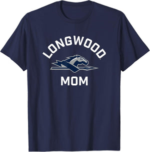 Longwood University Lancers Arched Mom T-Shirt - T-Shirt | Navy