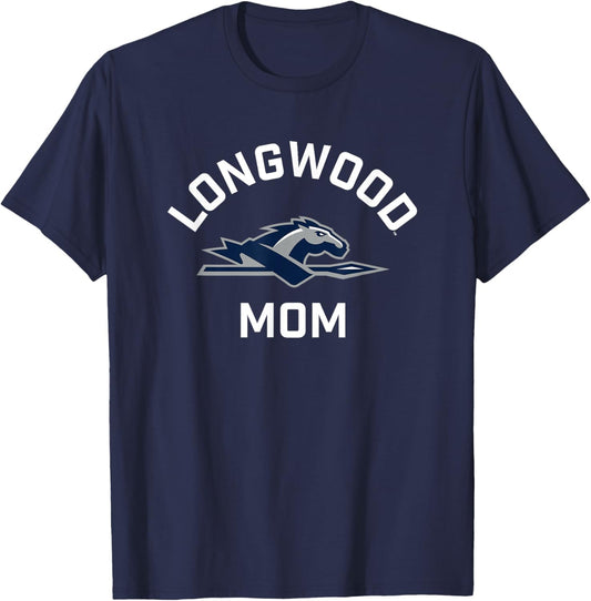 Longwood University Lancers Arched Mom T-Shirt - T-Shirt | Navy