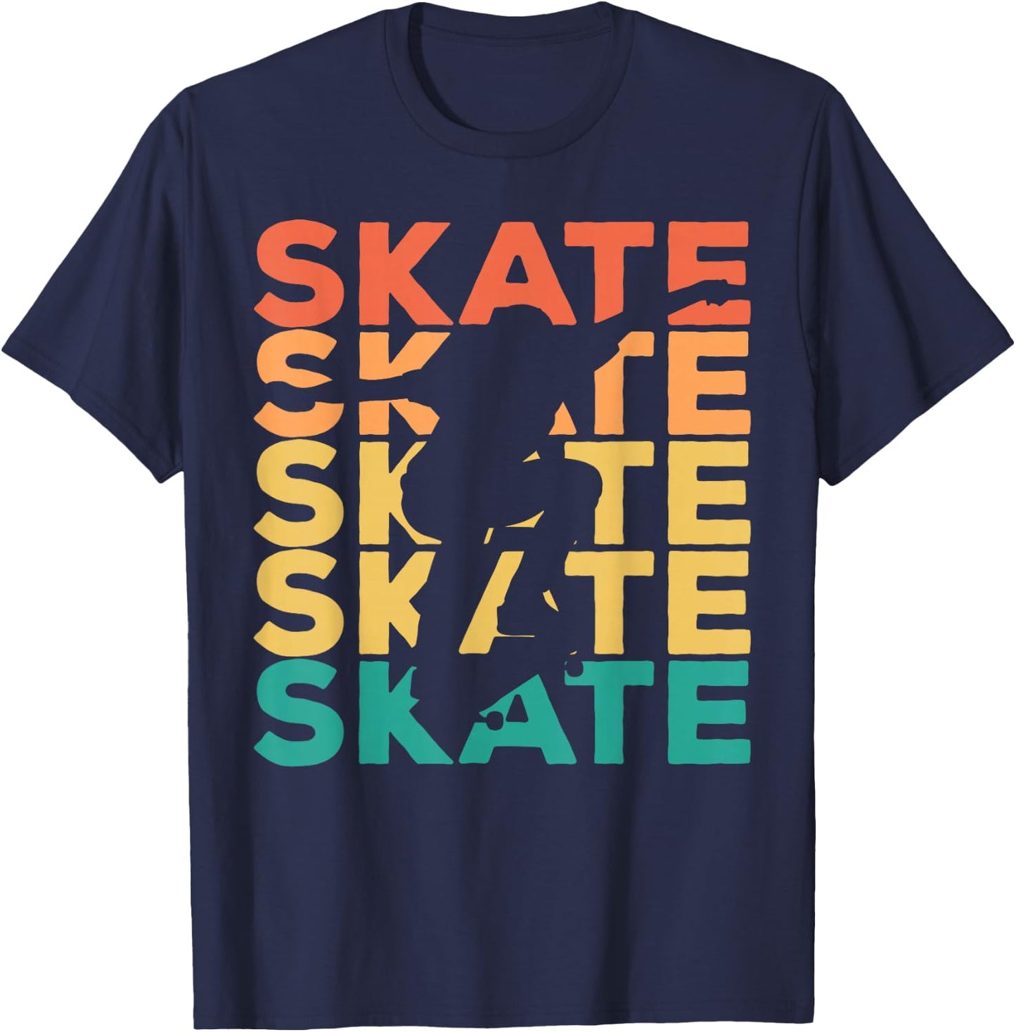 Retro Vintage Skating Gift Skaters & Skateboarders T-Shirt - T-Shirt | Navy